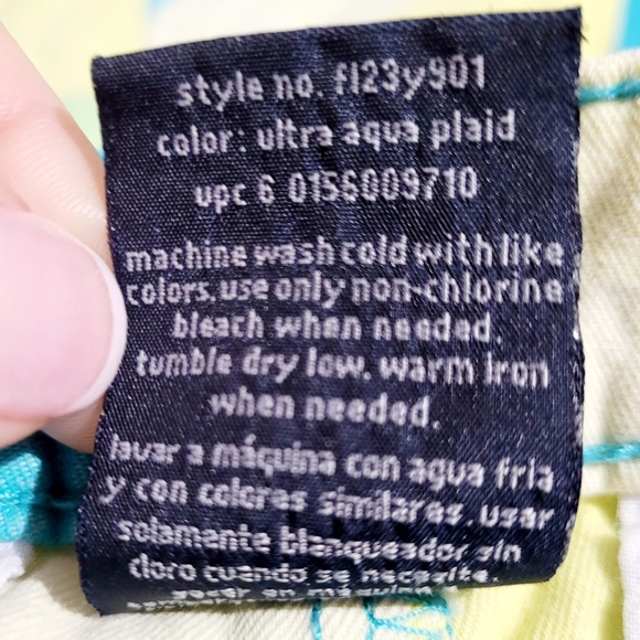 Faded Glory Women's 100% Cotton Ultra Aqua Plaid Shorts Size 10 Y2K Flat Front - Picture 8 of 8